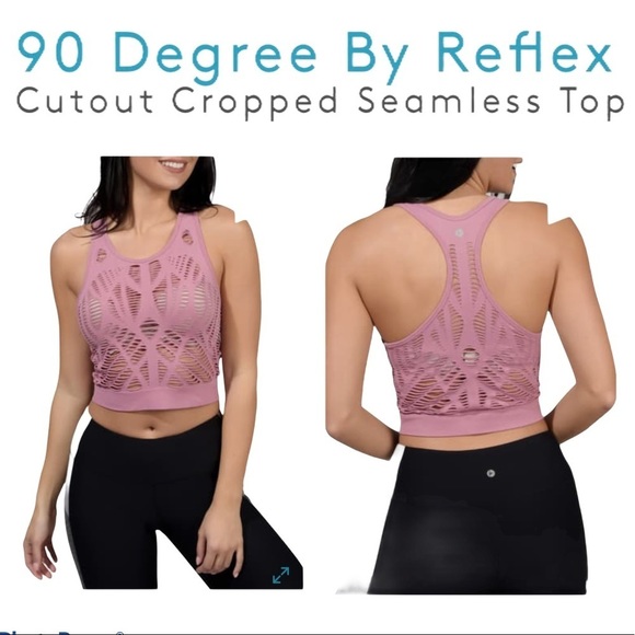 90 Degree By Reflex Cutout Cropped Seamless Top - Picture 1 of 15
